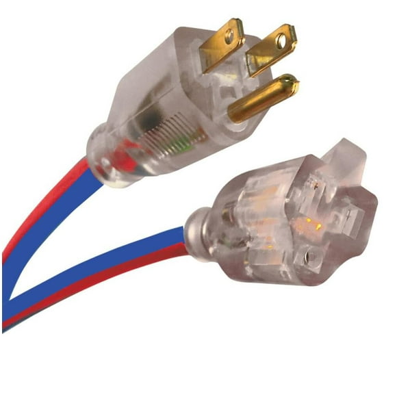 U.S. Wire and Cable Corp. Blue SJEOW 15A Lighted Cord Set