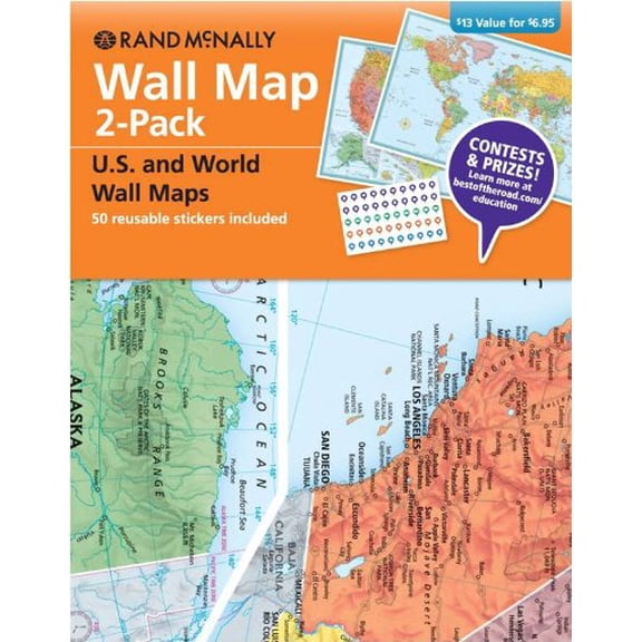Pre-Owned Wall Map 2-Pack (Paperback) 9780528006654