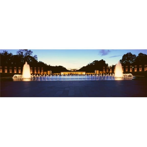 U.S. World War II Memorial Commemorating World War II in Washington D.C. At Night Poster Print