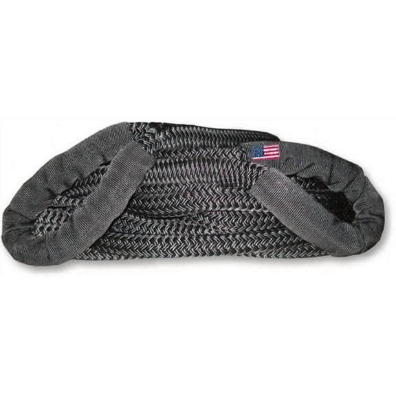 U.S. made 1 inch X 10 ft KINETIC RECOVERY ROPE (Snatch Rope) MILITARY-GRADE (BLACK) - 4X4 VEHICLE RECOVERY