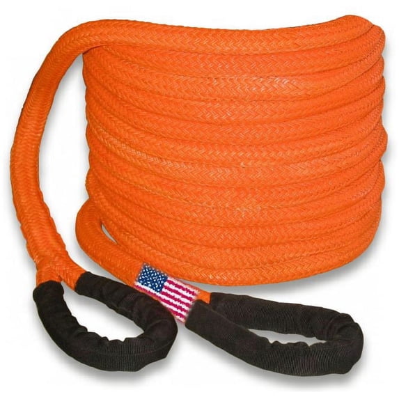 U.S. made 5/8 inch X 20 ft "SAFETY ORANGE" Safe-T-Line® Kinetic SNATCH ROPE - UTV/ATV VEHICLE RECOVERY