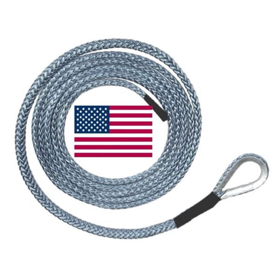 U.S. made AMSTEEL BLUE PLOW ROPE 1/4 inch x 10 ft (5,400 lb strength) (OFF-ROAD VEHICLE RECOVERY)