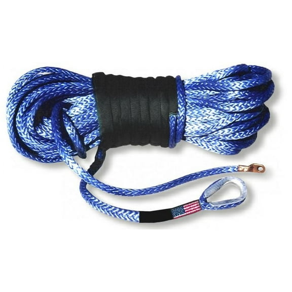 U.S. made AMSTEEL BLUE WINCH ROPE 3/8 inch x 100 ft Blue (19,600lb strength) (4X4 VEHICLE RECOVERY)