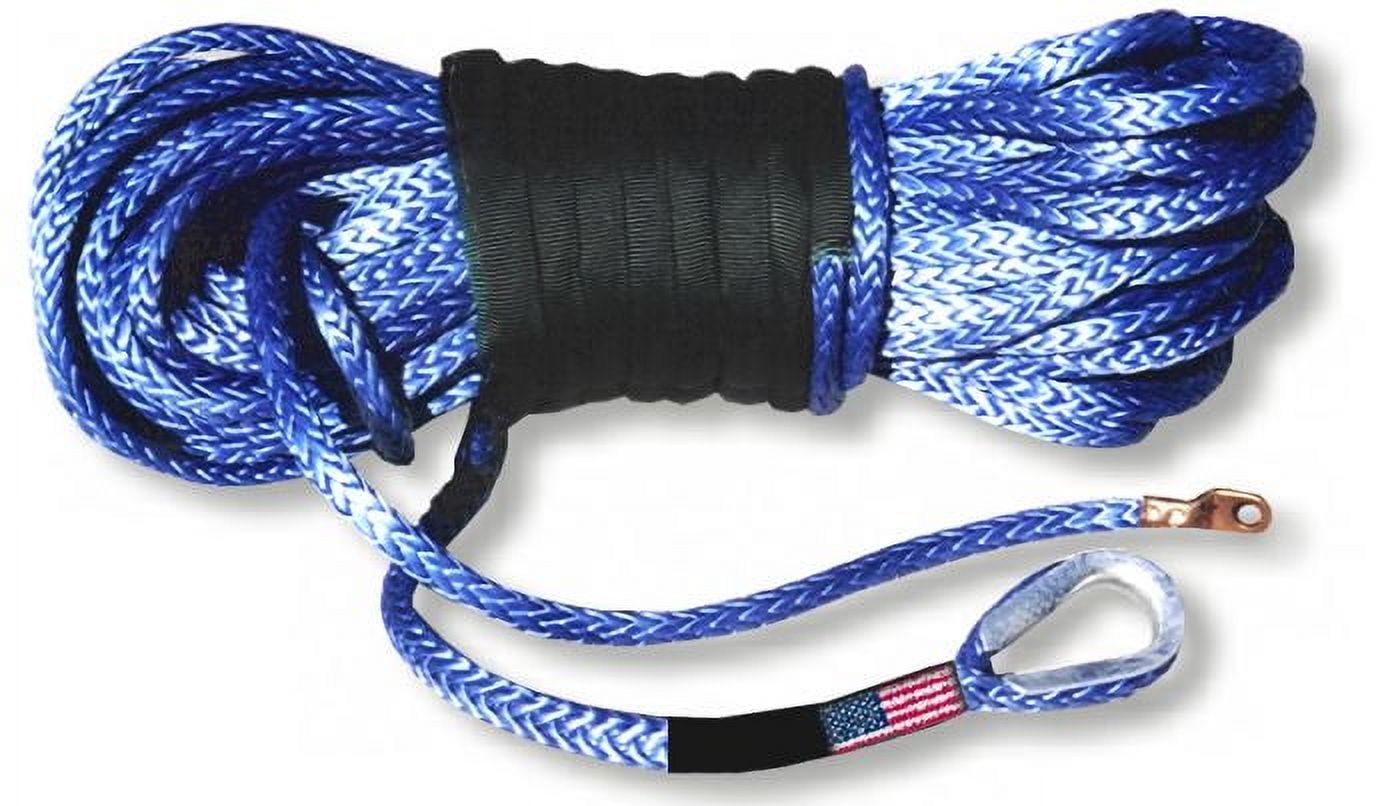 Winch Rope Blue U.S. made AMSTEEL BLUE WINCH ROPE 5/16 inch x 100 ft Blue (13,700lb ...