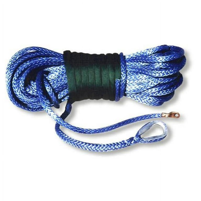 U.S. Made Amsteel Blue Winch Rope 5/16 inch x 100 ft Blue (13 700lb Strength) (4x4 Vehicle Recovery), Multicolor