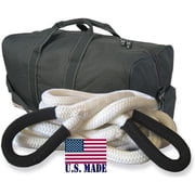 U.S. made KINETIC RECOVERY ROPE MEGA - 1-1/4 inch X 30 ft Snatch Rope with Heavy-Duty Carry Bag 4X4 VEHICLE RECOVERY