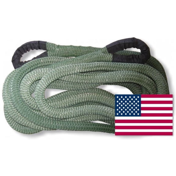 U.S. made OD GREEN PolyGuard Kinetic SNATCH ROPE - 5/8 inch X 20 ft (UTV/ATV VEHICLE RECOVERY)