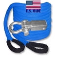 thumbnail image 1 of U.S. made SAFETY BLUE Safe-T-Line- Kinetic Snatch ROPE - 1 inch X 30 ft with Receiver Shackle Bracket (4X4 VEHICLE RECOVERY), 1 of 1