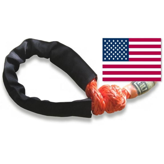 U.S. made Safe-T-Line XD Soft Shackles 52,000 lb MBS "SAFETY ORANGE" (SINGLE) (4X4 VEHICLE RECOVERY)