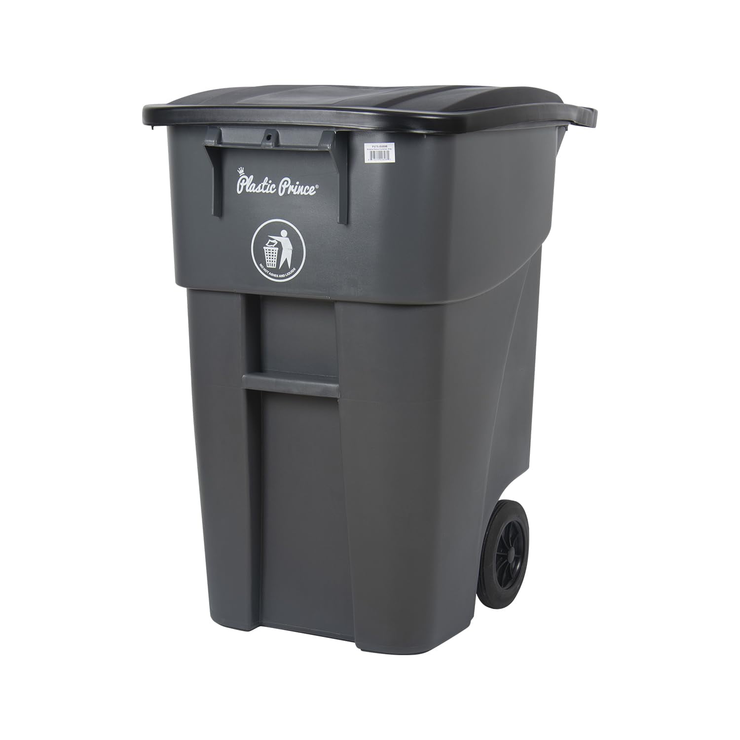 USHARE 50 Gallon Rollout Trash Can with Lid, Commercial HeavyDuty