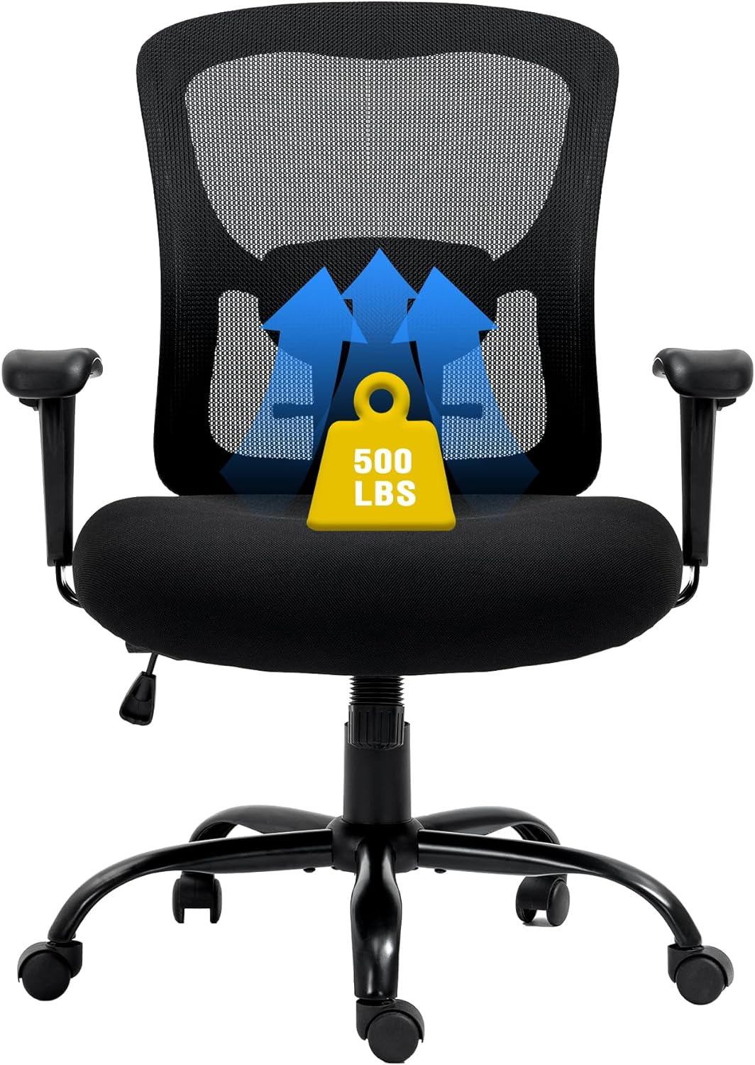 USHARE Big and Tall Office Chair 500LBS Ergonomic Mesh Desk Chair with