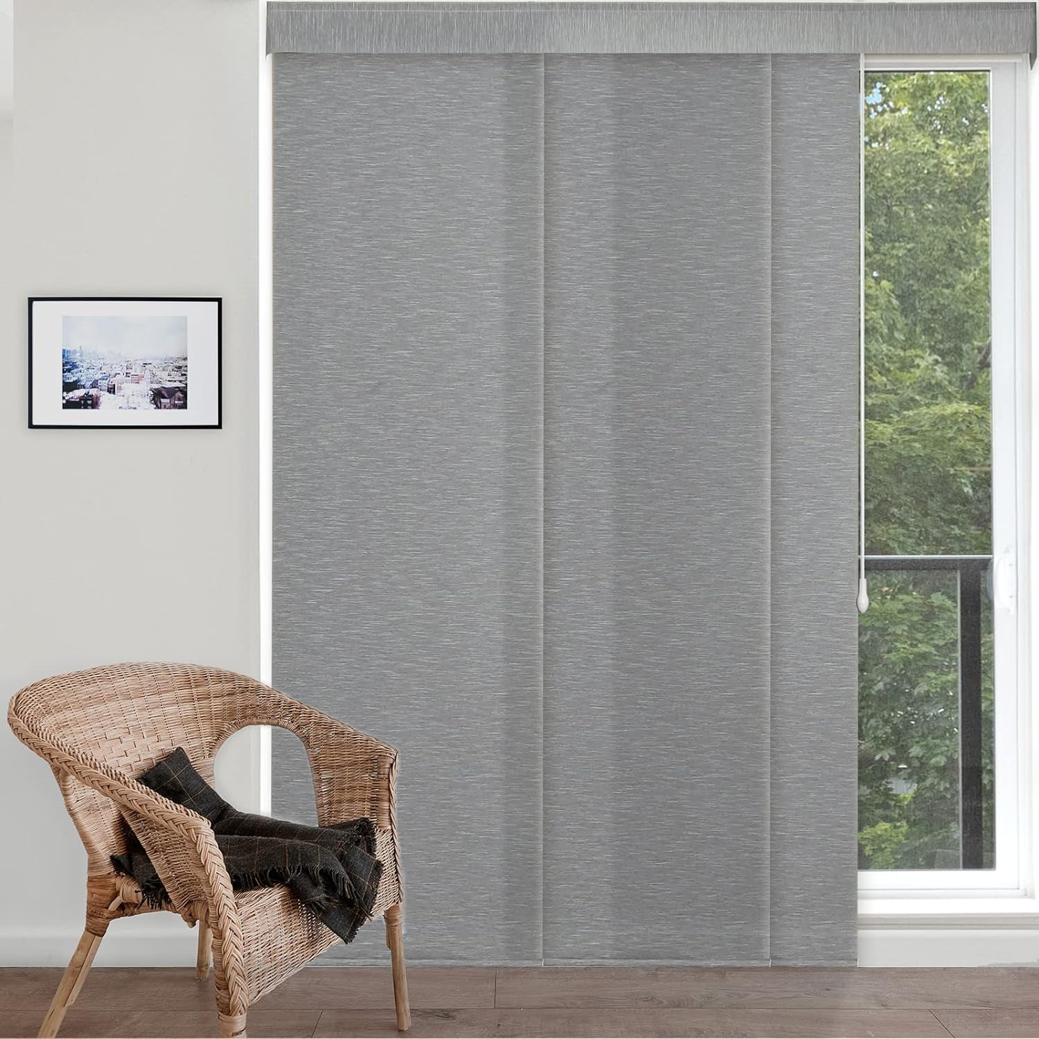 USHARE Manual Sliding Panels Light Filtering Privacy Panel Track