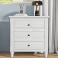 thumbnail image 1 of U_STYLE 28'' Modern 3-Drawer Nightstand with Rubber Wood Legs, 1 of 13