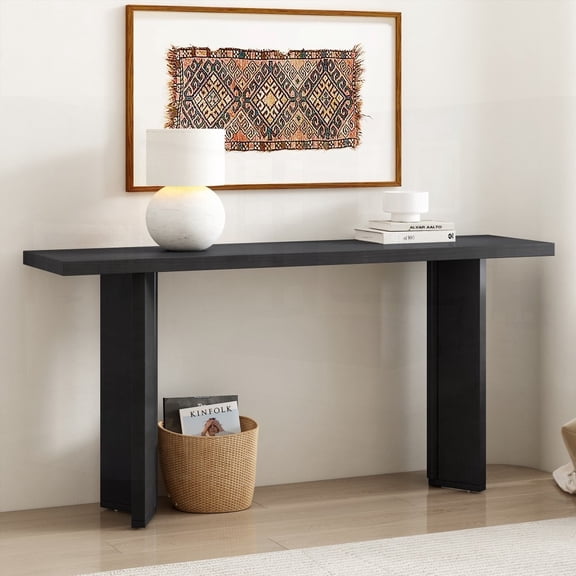 U_STYLE Console Table Featuring Pine Veneer & Geometric Legs, Perfect for Living Spaces