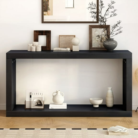 U_STYLE Minimalist Entrance Table - Square Design, Sturdy Construction, Organized Storage