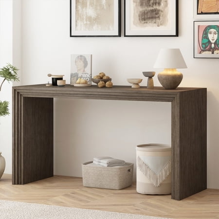 U_STYLE Modern Console Table with Paulownia Veneer - Spacious & Elegant