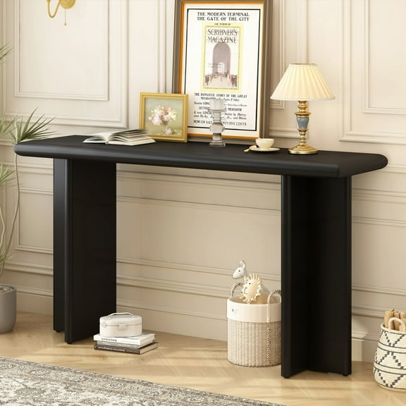 U_STYLE Modern Entryway Table with L-Shaped Legs|Space-Saving Minimalist Style