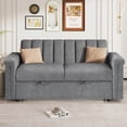 thumbnail image 1 of Modern Woven Fabric Sofa Bed for Two - 63Wx91.7''Dx31.5H'' with Durable Structure, 1 of 25