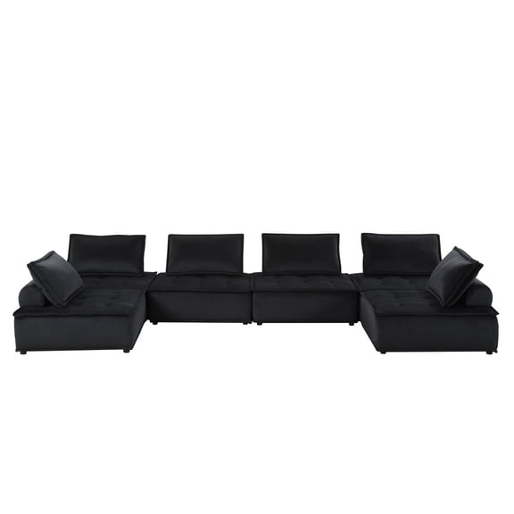 U-Shape Ana Sectional Sofa Ottoman: Comfortable, Elegant, and Customizable