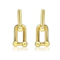 thumbnail image 1 of U-Shape Chunky Gold Plated Ball Chain Earrings Unique Fashionable Ear Accessory, 1 of 3