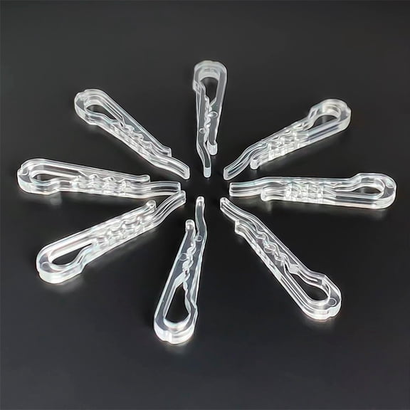 U-Shape Clear Alligator Clips,Plastic Folding Clip with Teeth,Clothes Fixing Packing Clip,Transparent Plastic Clothespins,Shirt Clips with Teeth for Ties, Pants and Dress 500PCS