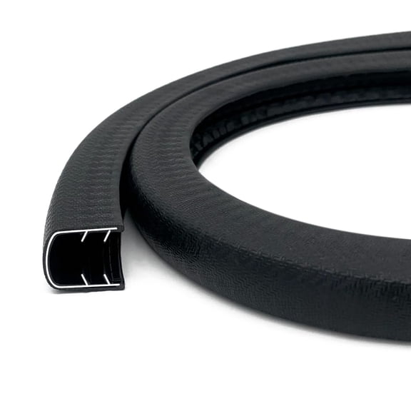 U-Shape Edge Banding - Fits 1/2" Edge, Rubber Trim for Sharp/Rough Surfaces, Veneer, Sheet Metal, Tables, Cars, Trucks, Boats & More - 20FT