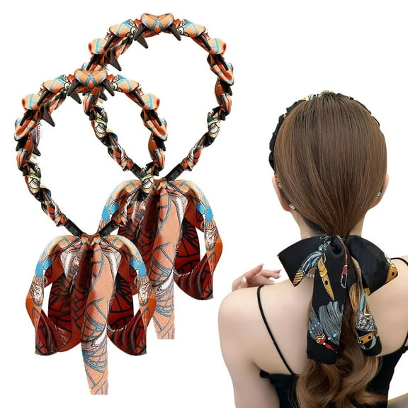 U Shape Fashion Tooth Hair Comb Headband,2025 New Zig Zag Headbands for Women,High Cranium Head Band,Reversible Korean Headbands with Teeth for Teen Girls Gifts (Orange-A/2pcs, One Size)