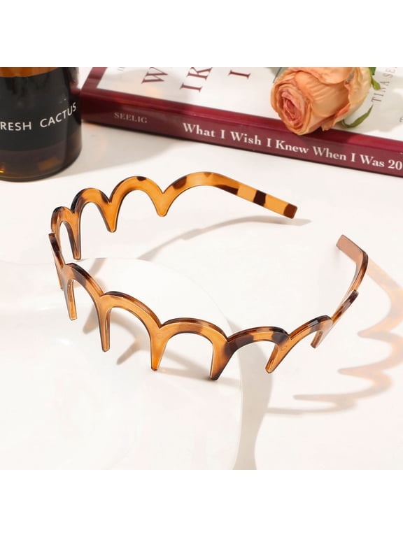 U Shape Hair Comb Headband, 2025 New U Shape Fashion Tooth Hair Comb Headband, High Cranium Head Bands for Women's Hair, Non-Slip Plastic Teeth, Fluffy Top ,Tortoiseshell Brown