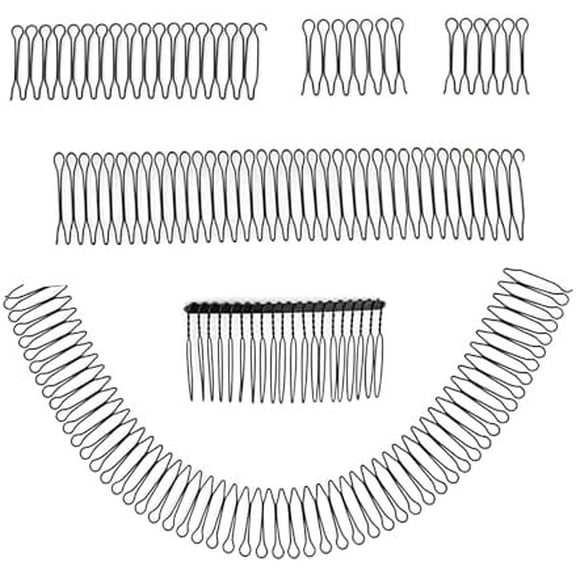 U Shape Hair Finishing Fixer Comb Clips 6 count Bobby Bangs Holder Styling Tool Wavy Spring Stretchable Hair Pins eadband Circle Black Bun Hairpins for Women Girl
