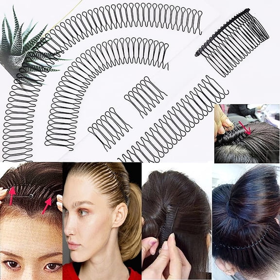 U Shape Hair Finishing Fixer Comb Clips 6PCS Bobby Bangs Holder Styling Tool Wavy Spring Stretchable Hair Pins eadband Circle