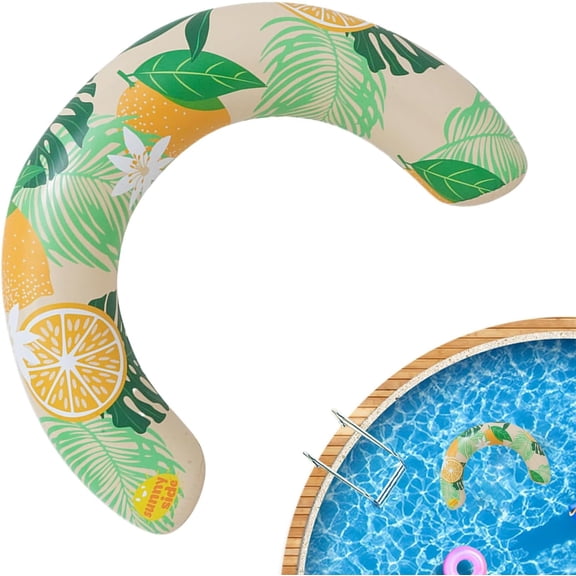 U-Shape Inflatable Adult Pool Float, Printed Elastic for Outdoor Beach Lake