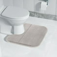 thumbnail image 1 of U-Shape Memory Foam Toilet Mat - Non-Slip Bathroom Rug Water Absorbent Machine Washable Soft Velvet Fleece Comfort Floor Pad(Beige), 1 of 7