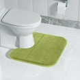 thumbnail image 1 of U-Shape Memory Foam Toilet Mat - Non-Slip Bathroom Rug Water Absorbent Machine Washable Soft Velvet Fleece Comfort Floor Pad(Green), 1 of 7