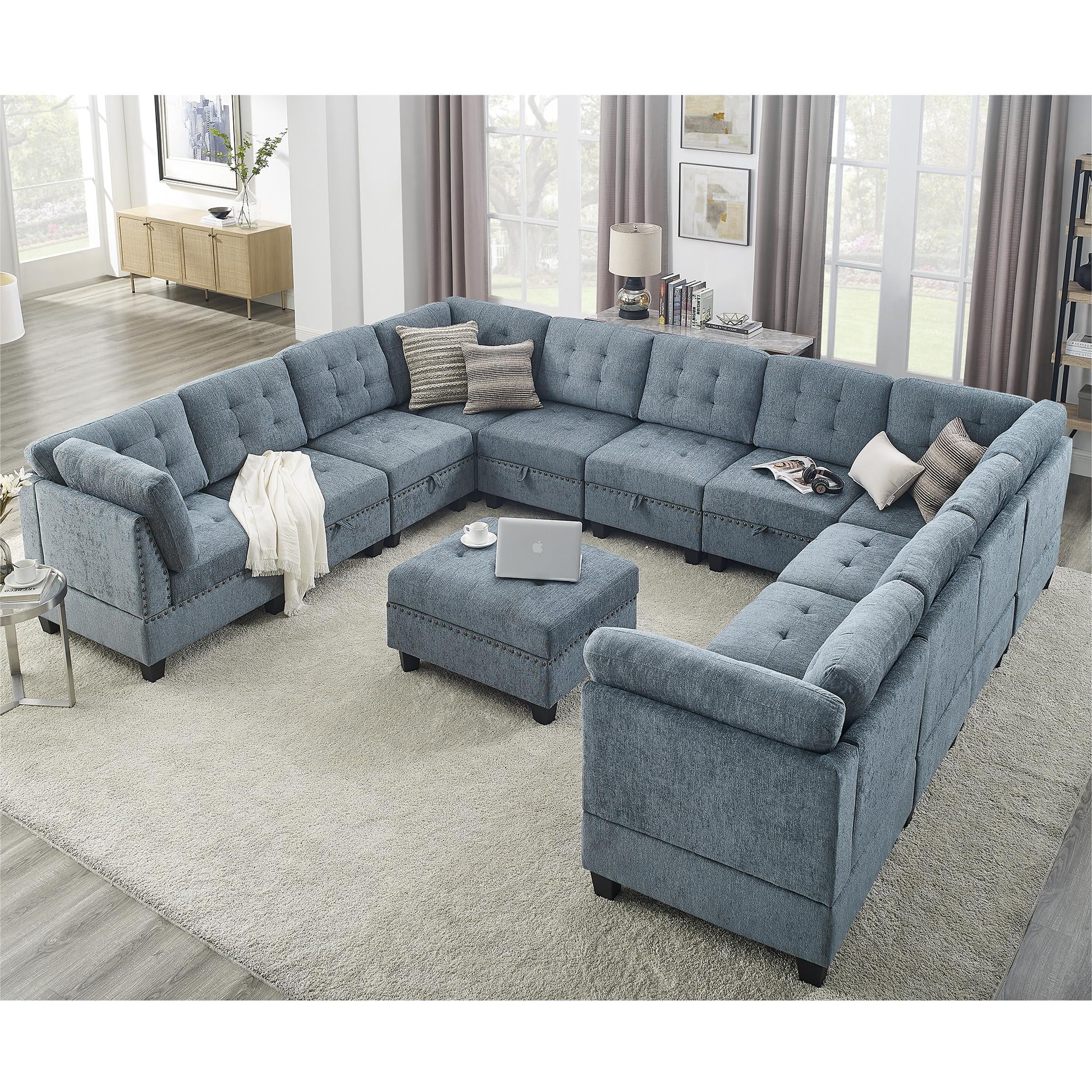 U shaped sectional for small room deals