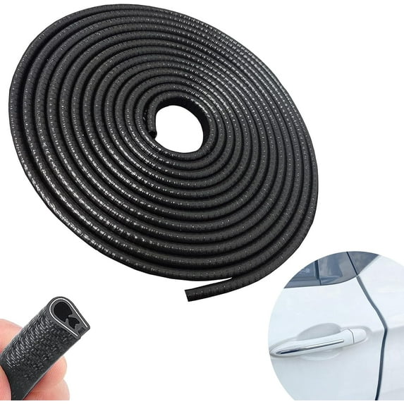 U Shape Rubber Edge Trim, 16 FT U Channel Rubber Edge Trim, Self-Adhesive Sheet Metal Edge Protector for Glass, Car Doors Edge Guard, Steel Plates