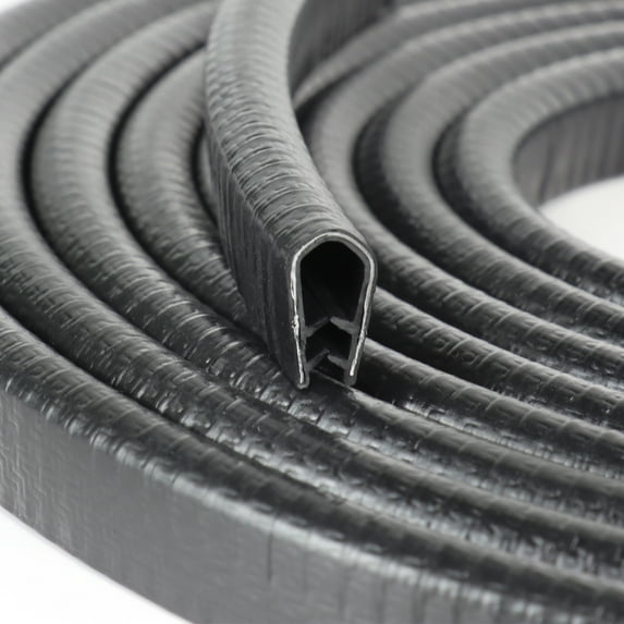 U Shape Seal Edge Strip Trim with Metal Fit Gap 0.05" to 0.23" Flexible Protector Cars, RVs, Trucks Door and Home Applications Black
