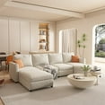 thumbnail image 1 of U-Shape Sectional Sofa, 123" Modern Living Room Sofa Set with Storage Function, Large Sleeper Couch 6 Seat with Ottoman, Sectionals Chaise for Living Room, Chenille, 1 of 7
