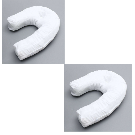 U Shape Side Sleeping Support Pillow with Removable Washable Cover Ear Hole Design Bed Rest Cushion for Side Sleepers