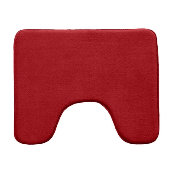 U-Shape Soft Foam Bath Mat, 16x20 inch Water-Absorbent Non-Slip Toilet Rug, Machine Washable & Quick-Dry