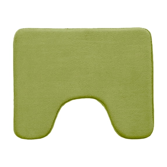 U-Shape Soft Foam Bath Mat, 16x20 inch Water-Absorbent Non-Slip Toilet Rug, Machine Washable & Quick-Dry