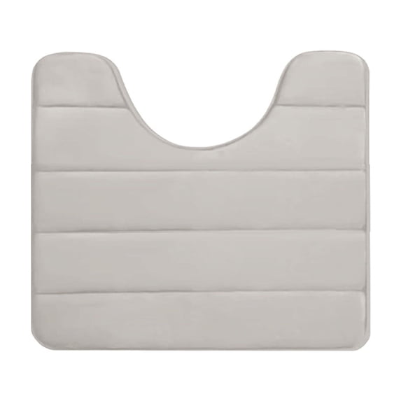 U-Shape Toilet Bath Mat 16x20 Inch Memory Foam Non-Slip Floor Rug Super Absorbent Quick-Dry Machine Washable Bathroom Floor Mat(Beige)