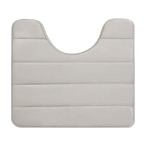 U-Shape Toilet Bath Mat 16x20 Inch Memory Foam Non-Slip Floor Rug Super Absorbent Quick-Dry Machine Washable Bathroom Floor Mat(Beige)