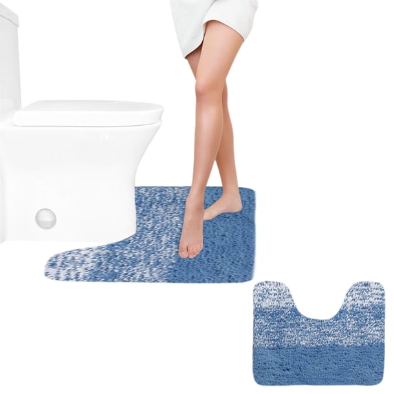 U-Shape Toilet Mat, Absorbent Bathroom Rug, Non-Slip Backing and Machine Washable, for Bathroom Floor Protection, Household Use