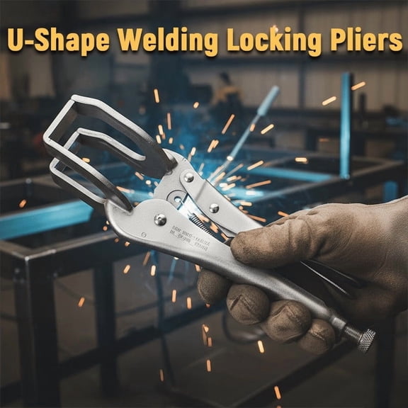 U-Shape Welding Clamp Pliers, High Leverage Locking Pliers for Pipe Alignment and Metal Fabrication, Forged Steel Welding Tool with Quick Release for T-Joint and Butt Joint Welding