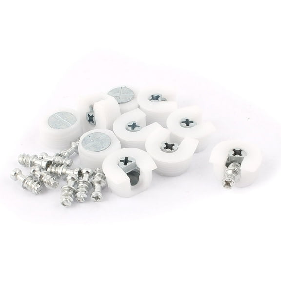U Shape White Plastic Screw in Shelf Support Pin Peg Supporter 10pcs