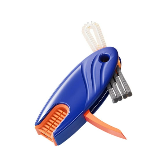 U-Shaped 4-In-1 Multi-Functional Lid Brush With Flexible Bristles, Compact Design And Plastic Material For Baby Bottles, Cup Rims And Grooves, 5.1X1.2In 0.1Lb