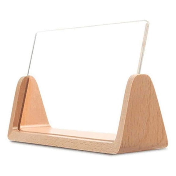 NEW U-Shaped Acrylic Photo Frame Solid Wood Home Desk Decoration for Office/Bedroom/Living Room/Cafe-5 Inch