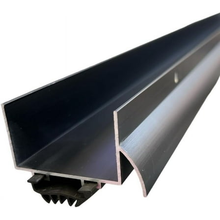 U Shaped Aluminum Door Bottom Sweep with Drip Cap, Weather Stripping Seal for Exterior Doors, 1 3/4" Width, Black (48 Inch)