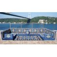 thumbnail image 1 of U Shaped Arabic Floor Sofa Set, Blue Floor Cushions, Patio Sofas, Terrace Sofa, Moroccan Sofas, Turkish Sofa Seating Set, 1 of 3