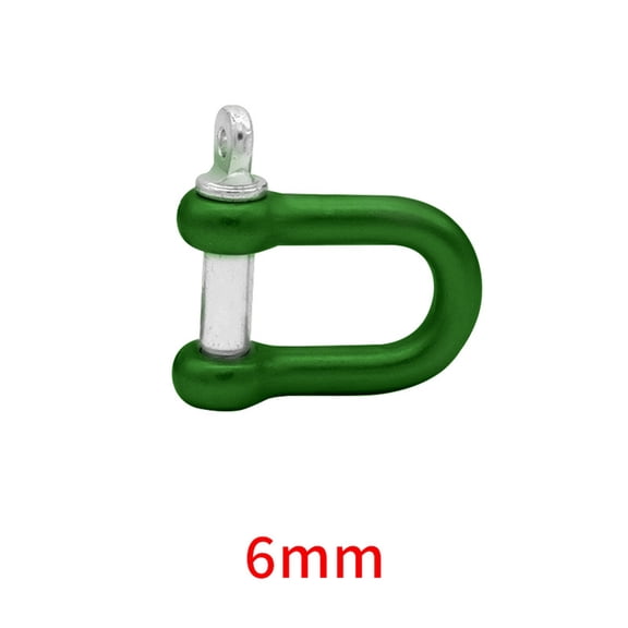 U-Shaped B-uckle Aluminum Alloy Shackle D-Ring for Backpacks and Outdoor Ropes, Paracord Bracelet Connector, Heavy Duty Multi-Functional M6 Carabiner Hardware #809 Green